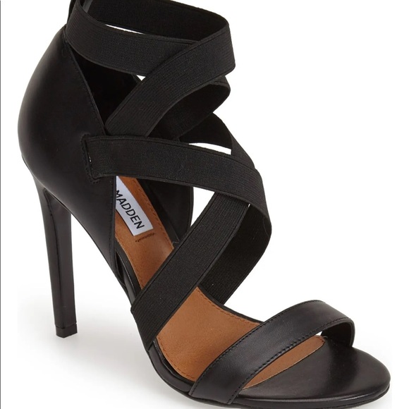 Steve Madden Shoes - STEVE MADDEN Black Dancr Sandals Heels Elastic